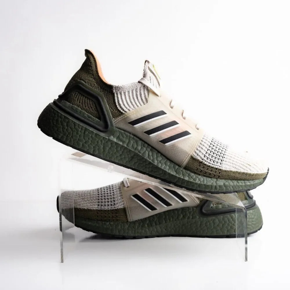 Adidas Ultra Boost 19 Mens Athletic Sneakers olive Green beige US 8.5 EU 42 New